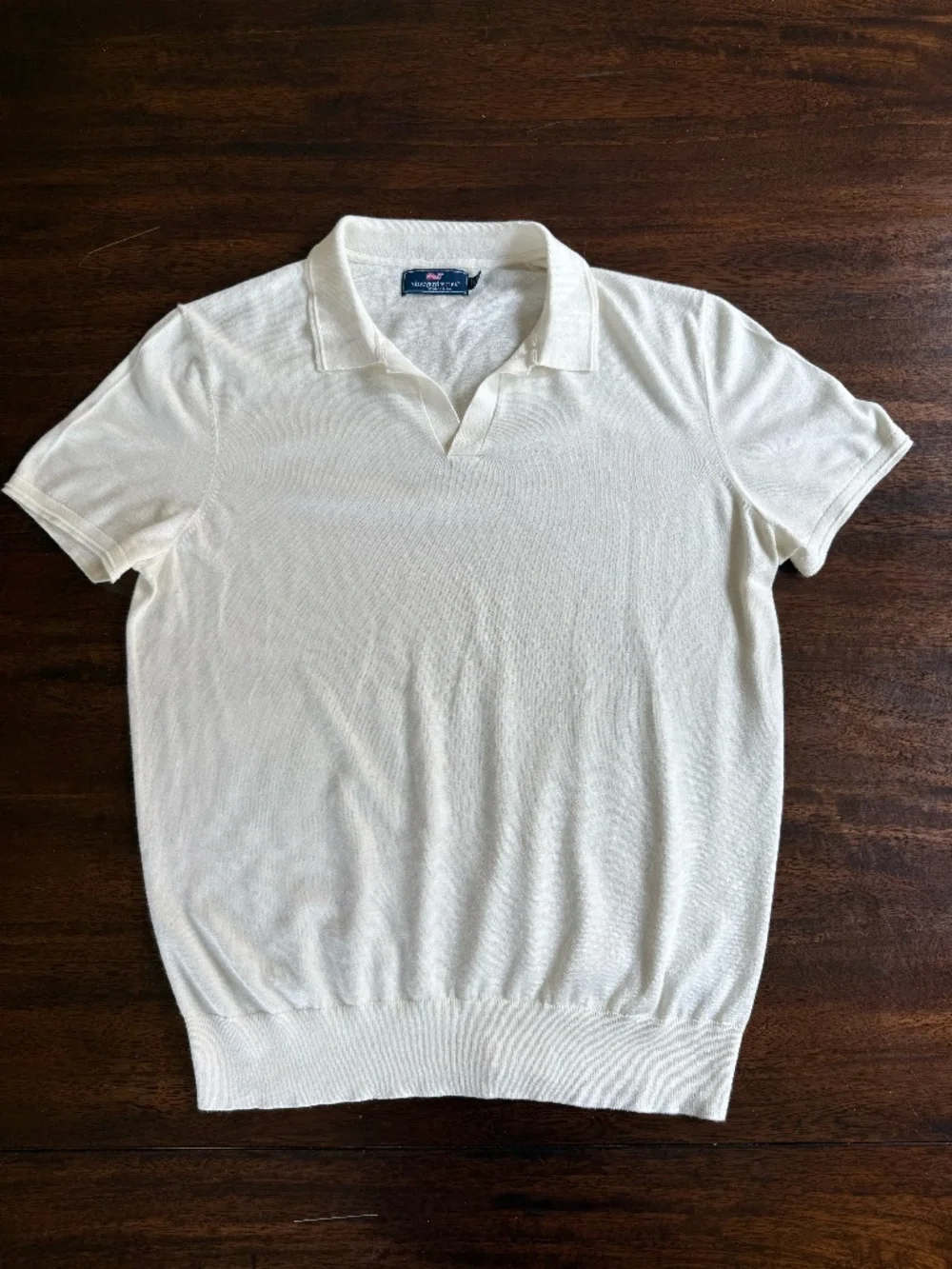 Vineyard Vines Men’s Cream Ivory Knit Sweater Polo Short Sleeve